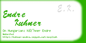 endre kuhner business card